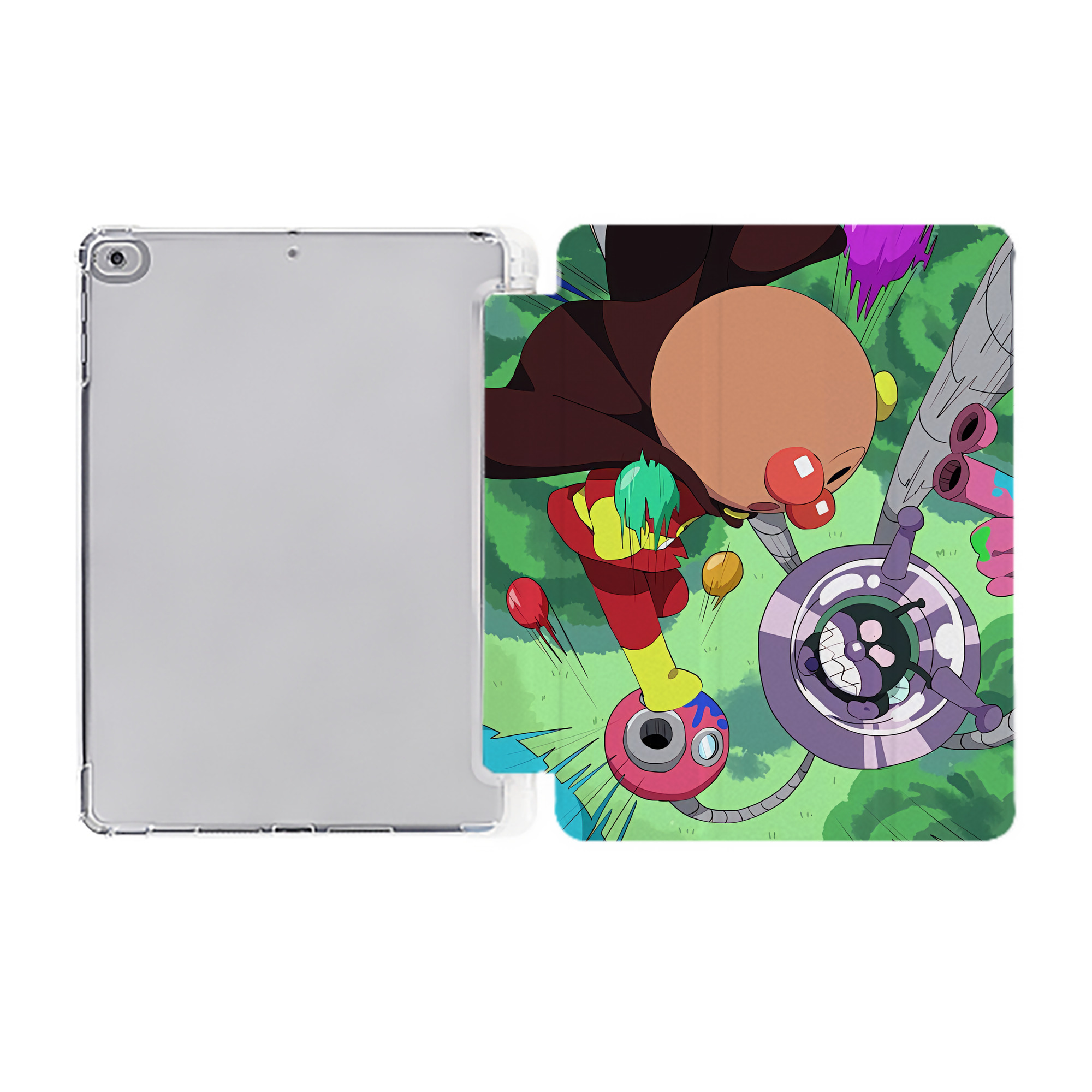 （画像用） アンパンマン Anpanman IPad ケース ペン収納付き 三つ折りスタンド PUレザー×シリコン 対応機種9.5/10.5/10.9インチ